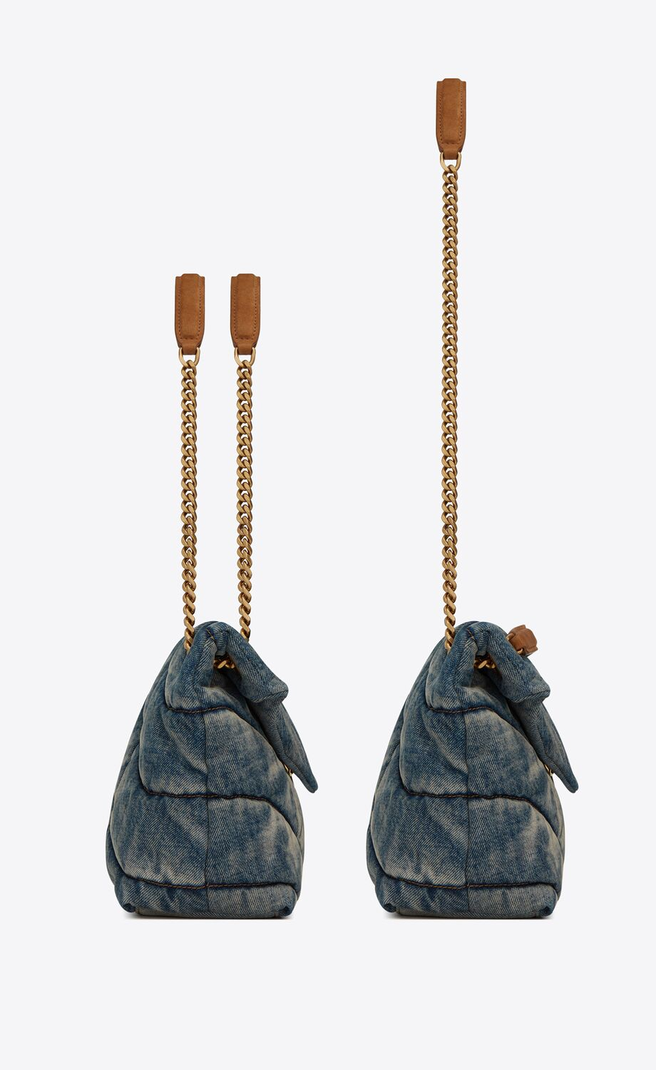 MEDIUM PUFFER IN SUEDE AND DENIM